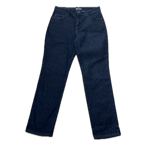 Lee Petite Relaxed Fit Straight Leg High Rise Blue Jeans Slims Sz 8P No Sz Tag - Picture 1 of 11